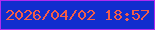文字の大きさ：3、枠の色：b02af0、背景の色：122dce、文字の色：f45d49 無料ブログパーツのブログ時計