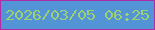 文字の大きさ：3、枠の色：b02ba5、背景の色：5294d6、文字の色：9cd072 無料ブログパーツのブログ時計