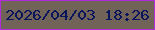 文字の大きさ：3、枠の色：b02bda、背景の色：726358、文字の色：08145c 無料ブログパーツのブログ時計