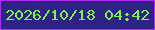 文字の大きさ：3、枠の色：b02cf2、背景の色：2c2385、文字の色：80f151 無料ブログパーツのブログ時計