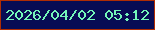 文字の大きさ：4、枠の色：b02d04、背景の色：080c54、文字の色：74f6b9 無料ブログパーツのブログ時計