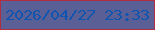 文字の大きさ：1、枠の色：b02e41、背景の色：5a5f96、文字の色：0f54af 無料ブログパーツのブログ時計