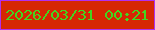 文字の大きさ：4、枠の色：b030ef、背景の色：d62704、文字の色：43d620 無料ブログパーツのブログ時計