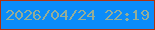 文字の大きさ：2、枠の色：b0310d、背景の色：0a8cf9、文字の色：94ad98 無料ブログパーツのブログ時計