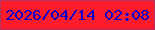 文字の大きさ：5、枠の色：b03260、背景の色：fd1b2c、文字の色：0801ce 無料ブログパーツのブログ時計
