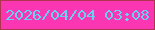 文字の大きさ：4、枠の色：b03350、背景の色：fa36b2、文字の色：69d0f5 無料ブログパーツのブログ時計
