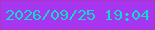 文字の大きさ：4、枠の色：b033c3、背景の色：a736f0、文字の色：11dac7 無料ブログパーツのブログ時計