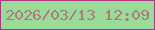 文字の大きさ：3、枠の色：b03486、背景の色：9adb97、文字の色：ae7a7b 無料ブログパーツのブログ時計