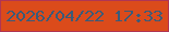 文字の大きさ：2、枠の色：b03554、背景の色：db4b1b、文字の色：3a5b79 無料ブログパーツのブログ時計