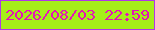 文字の大きさ：5、枠の色：b037e8、背景の色：a5ee19、文字の色：e514b7 無料ブログパーツのブログ時計
