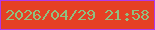 文字の大きさ：5、枠の色：b039ea、背景の色：e54024、文字の色：8fc080 無料ブログパーツのブログ時計
