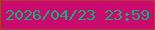 文字の大きさ：4、枠の色：b03b2f、背景の色：cb0a70、文字の色：0cb276 無料ブログパーツのブログ時計