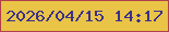 文字の大きさ：3、枠の色：b03f4d、背景の色：e9c446、文字の色：3b308b 無料ブログパーツのブログ時計