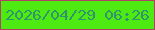 文字の大きさ：3、枠の色：b04065、背景の色：4eeb13、文字の色：32946f 無料ブログパーツのブログ時計
