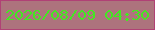 文字の大きさ：1、枠の色：b04175、背景の色：ad737d、文字の色：42e821 無料ブログパーツのブログ時計