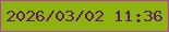 文字の大きさ：5、枠の色：b042a7、背景の色：8eb310、文字の色：5d1d65 無料ブログパーツのブログ時計