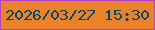 文字の大きさ：1、枠の色：b043c6、背景の色：eb8128、文字の色：044865 無料ブログパーツのブログ時計