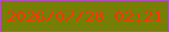 文字の大きさ：5、枠の色：b04db6、背景の色：757f05、文字の色：f9360b 無料ブログパーツのブログ時計