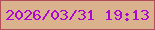 文字の大きさ：3、枠の色：b04f5a、背景の色：dbb28e、文字の色：ac07d5 無料ブログパーツのブログ時計