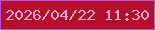 文字の大きさ：5、枠の色：b051f5、背景の色：b60f26、文字の色：d6a9e8 無料ブログパーツのブログ時計