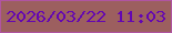 文字の大きさ：4、枠の色：b054a1、背景の色：9c5f5f、文字の色：6407b1 無料ブログパーツのブログ時計