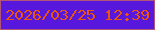 文字の大きさ：2、枠の色：b05576、背景の色：5717dd、文字の色：e9540e 無料ブログパーツのブログ時計