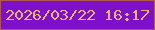 文字の大きさ：5、枠の色：b0594a、背景の色：7e0fca、文字の色：ecb377 無料ブログパーツのブログ時計