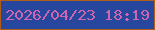 文字の大きさ：2、枠の色：b05d18、背景の色：27479f、文字の色：cc66ae 無料ブログパーツのブログ時計