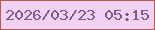 文字の大きさ：3、枠の色：b05e50、背景の色：f2d2f3、文字の色：83568f 無料ブログパーツのブログ時計