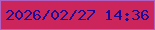 文字の大きさ：1、枠の色：b061c2、背景の色：cb255c、文字の色：1c0799 無料ブログパーツのブログ時計