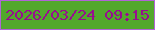 文字の大きさ：2、枠の色：b064d6、背景の色：52a82c、文字の色：980d8f 無料ブログパーツのブログ時計