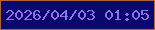 文字の大きさ：3、枠の色：b06534、背景の色：0a076d、文字の色：956cee 無料ブログパーツのブログ時計