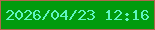 文字の大きさ：2、枠の色：b0654c、背景の色：019b0d、文字の色：5ff5c1 無料ブログパーツのブログ時計