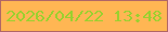 文字の大きさ：3、枠の色：b06666、背景の色：ffb653、文字の色：9bd02f 無料ブログパーツのブログ時計