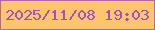 文字の大きさ：3、枠の色：b066a8、背景の色：ffc46f、文字の色：9a56bb 無料ブログパーツのブログ時計