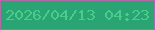 文字の大きさ：5、枠の色：b068a7、背景の色：29a472、文字の色：4bcc8c 無料ブログパーツのブログ時計
