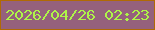 文字の大きさ：4、枠の色：b06a04、背景の色：95617c、文字の色：aef548 無料ブログパーツのブログ時計