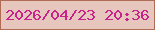文字の大きさ：4、枠の色：b06b54、背景の色：e7c6be、文字の色：c7238b 無料ブログパーツのブログ時計