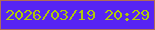 文字の大きさ：2、枠の色：b06b58、背景の色：5724f3、文字の色：afc806 無料ブログパーツのブログ時計