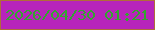 文字の大きさ：5、枠の色：b06c39、背景の色：b724bb、文字の色：33a530 無料ブログパーツのブログ時計