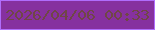 文字の大きさ：5、枠の色：b06dfc、背景の色：86319f、文字の色：704647 無料ブログパーツのブログ時計