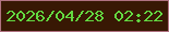 文字の大きさ：5、枠の色：b07281、背景の色：381804、文字の色：63d941 無料ブログパーツのブログ時計
