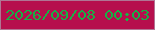文字の大きさ：3、枠の色：b07594、背景の色：b60f4d、文字の色：17b145 無料ブログパーツのブログ時計