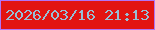 文字の大きさ：1、枠の色：b075f5、背景の色：e21411、文字の色：97bfd6 無料ブログパーツのブログ時計