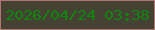 文字の大きさ：1、枠の色：b07671、背景の色：454234、文字の色：0e850f 無料ブログパーツのブログ時計