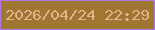 文字の大きさ：3、枠の色：b078e8、背景の色：9f7733、文字の色：e6b18d 無料ブログパーツのブログ時計