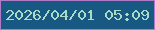 文字の大きさ：4、枠の色：b07ac6、背景の色：185984、文字の色：aadbc9 無料ブログパーツのブログ時計