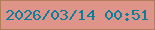 文字の大きさ：1、枠の色：b07f57、背景の色：de9489、文字の色：0a7e9c 無料ブログパーツのブログ時計