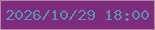 文字の大きさ：4、枠の色：b0889f、背景の色：7d2b7a、文字の色：598eba 無料ブログパーツのブログ時計