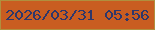 文字の大きさ：2、枠の色：b08f3e、背景の色：c95d21、文字の色：2e376b 無料ブログパーツのブログ時計